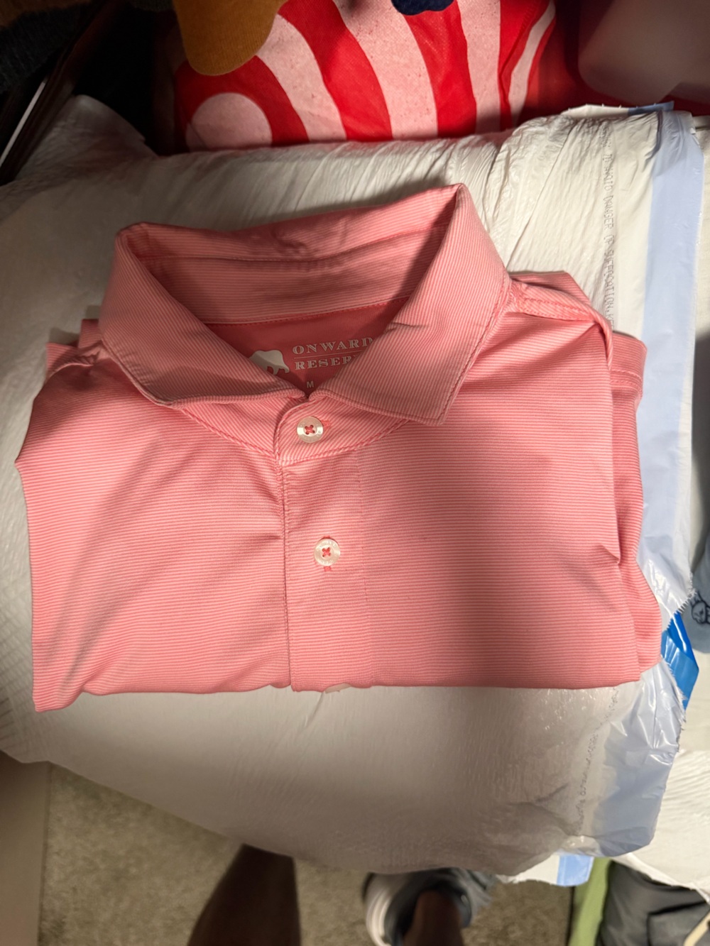 Onward Reserve Men's Coral Pink Performance Polo